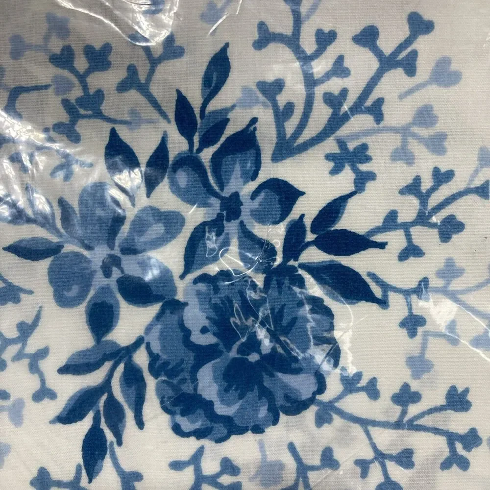 Martex Blue White Floral Twin Fitted Sheet Only‎ Percale USA Westpoint Pepperell